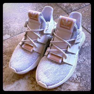 Adidas athletic shoes.